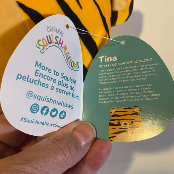 Squishmallows Tina Tiger 7” high NWT - Picture 4 of 7